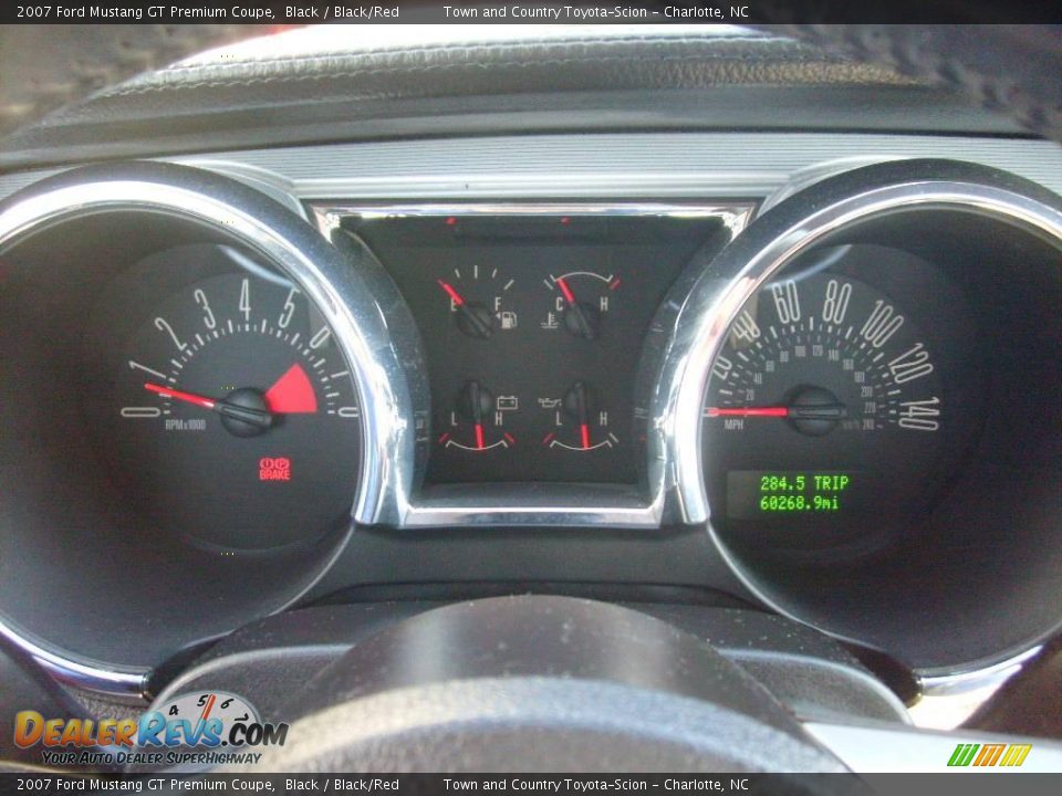 2007 Ford Mustang GT Premium Coupe Black / Black/Red Photo #10