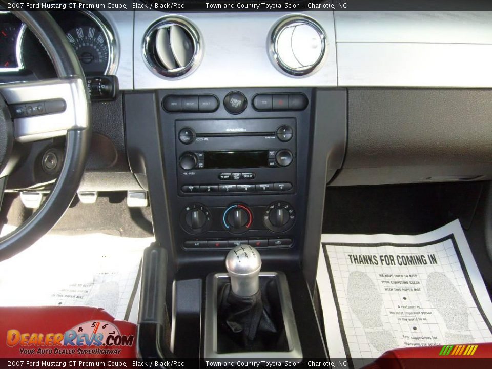 2007 Ford Mustang GT Premium Coupe Black / Black/Red Photo #11