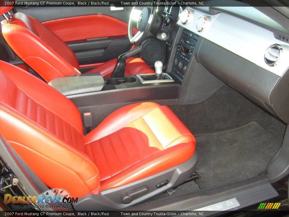 2007 Ford Mustang GT Premium Coupe Black / Black/Red Photo #14