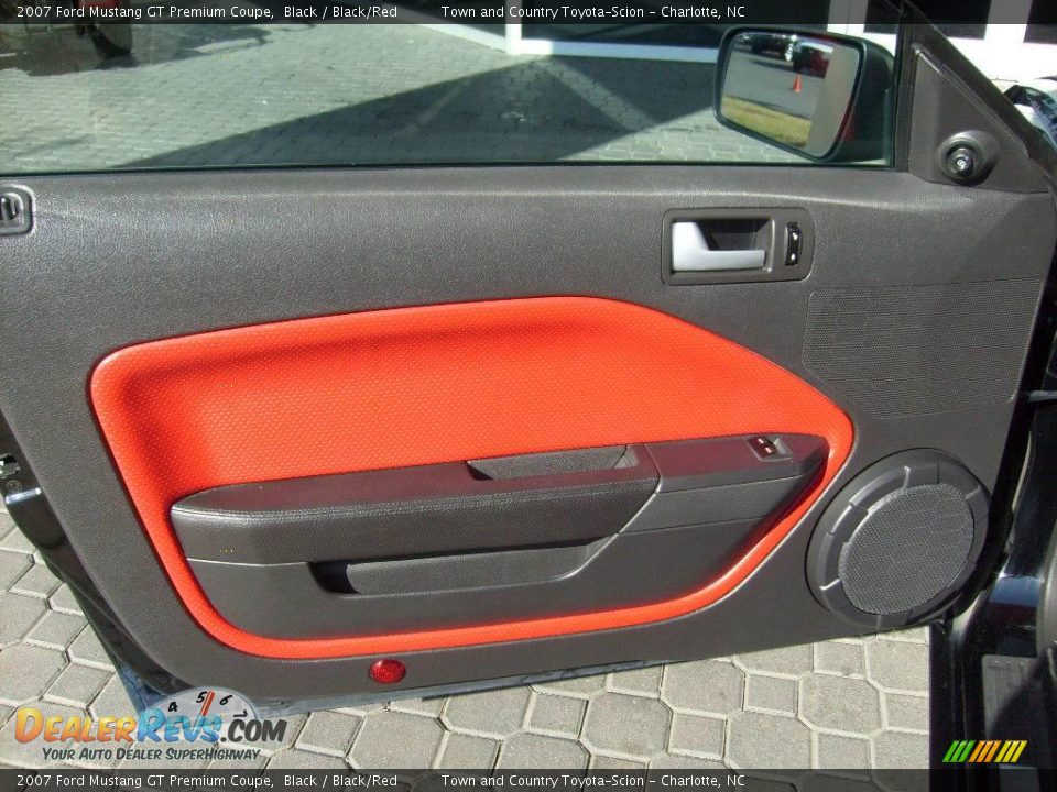 2007 Ford Mustang GT Premium Coupe Black / Black/Red Photo #17