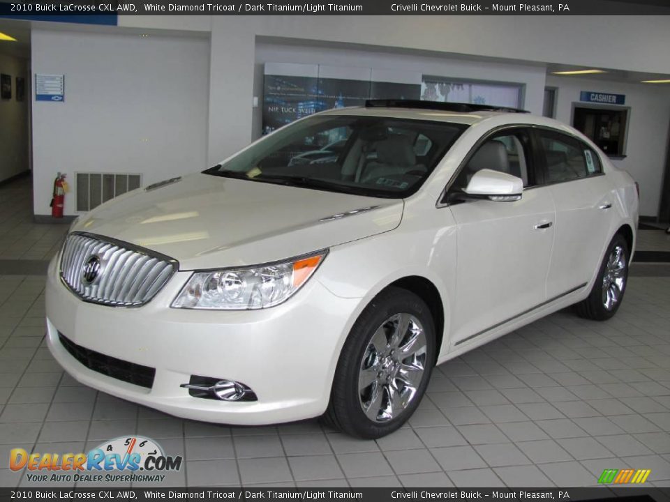 2010 Buick LaCrosse CXL AWD White Diamond Tricoat / Dark Titanium/Light Titanium Photo #1