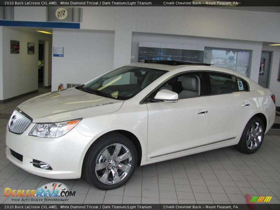 2010 Buick LaCrosse CXL AWD White Diamond Tricoat / Dark Titanium/Light Titanium Photo #2