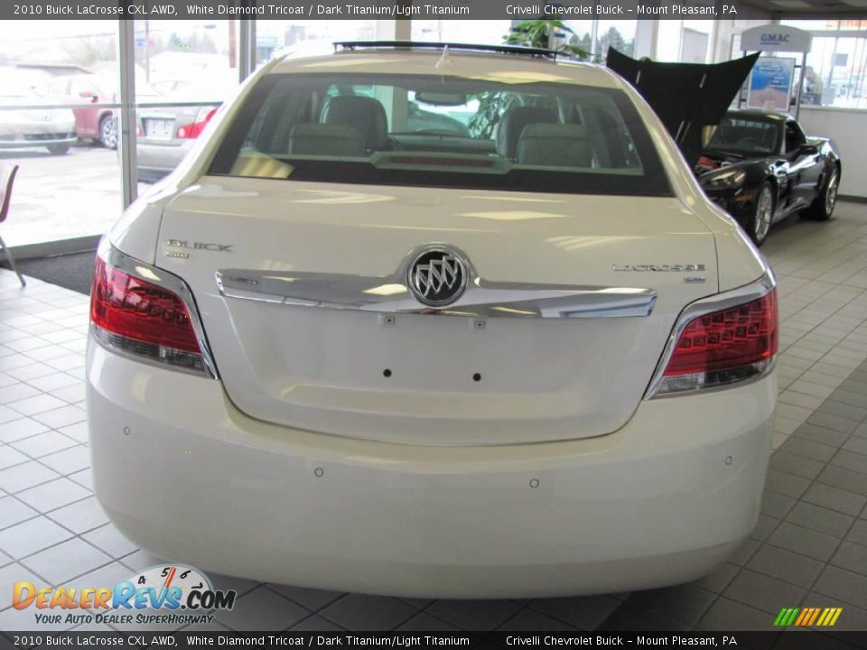 2010 Buick LaCrosse CXL AWD White Diamond Tricoat / Dark Titanium/Light Titanium Photo #6