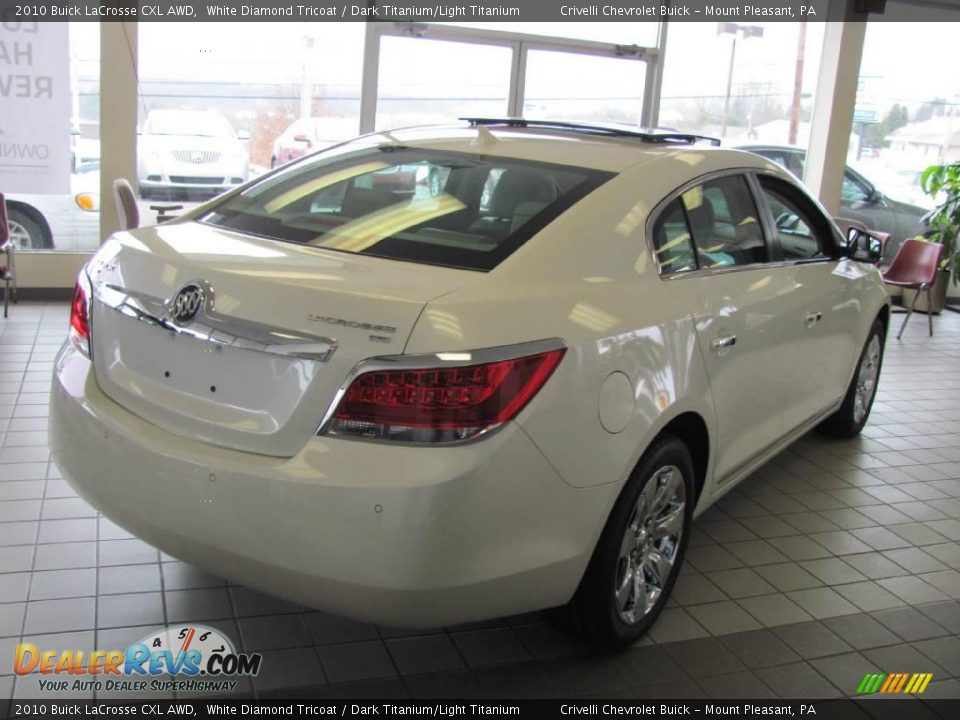2010 Buick LaCrosse CXL AWD White Diamond Tricoat / Dark Titanium/Light Titanium Photo #9