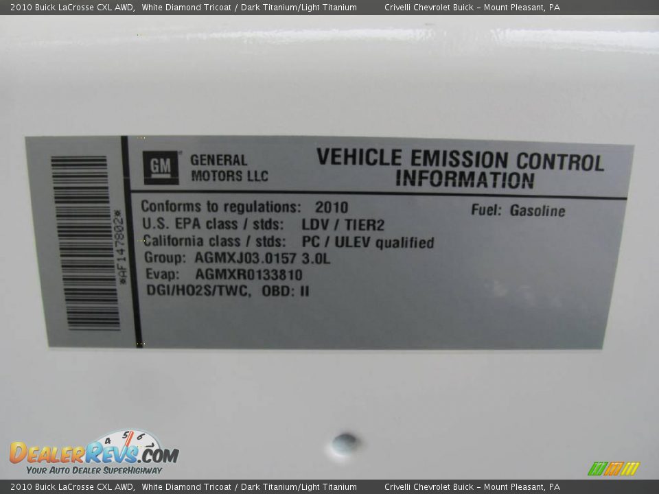 2010 Buick LaCrosse CXL AWD White Diamond Tricoat / Dark Titanium/Light Titanium Photo #25