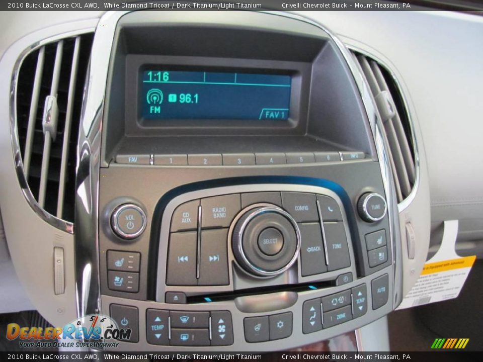 2010 Buick LaCrosse CXL AWD White Diamond Tricoat / Dark Titanium/Light Titanium Photo #35