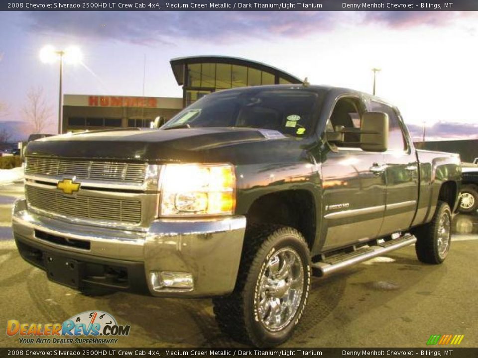 2008 Chevrolet Silverado 2500HD LT Crew Cab 4x4 Medium Green Metallic / Dark Titanium/Light Titanium Photo #2