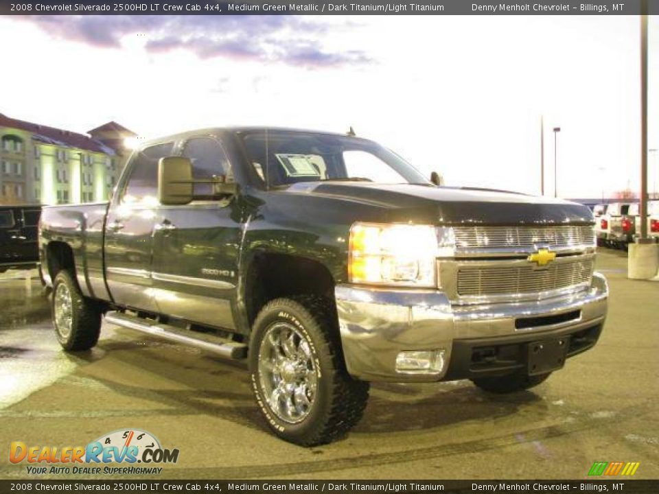 2008 Chevrolet Silverado 2500HD LT Crew Cab 4x4 Medium Green Metallic / Dark Titanium/Light Titanium Photo #3