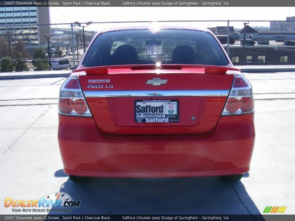 2007 Chevrolet Aveo LS Sedan Sport Red / Charcoal Black Photo #6
