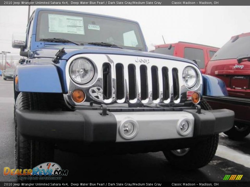 2010 Jeep Wrangler Unlimited Sahara 4x4 Deep Water Blue Pearl / Dark Slate Gray/Medium Slate Gray Photo #2