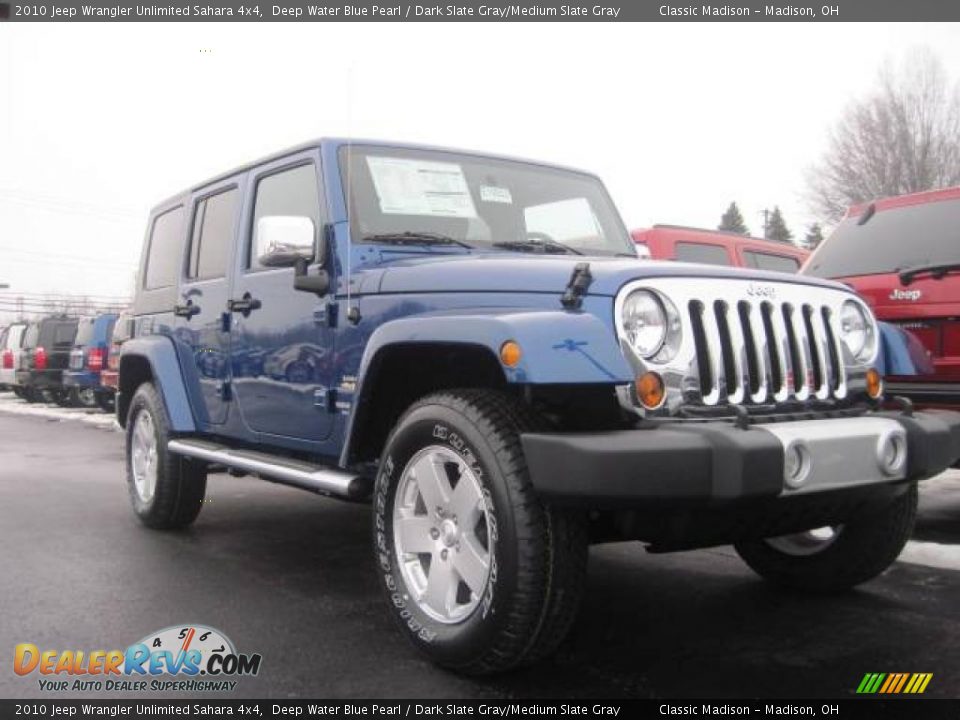2010 Jeep Wrangler Unlimited Sahara 4x4 Deep Water Blue Pearl / Dark Slate Gray/Medium Slate Gray Photo #3