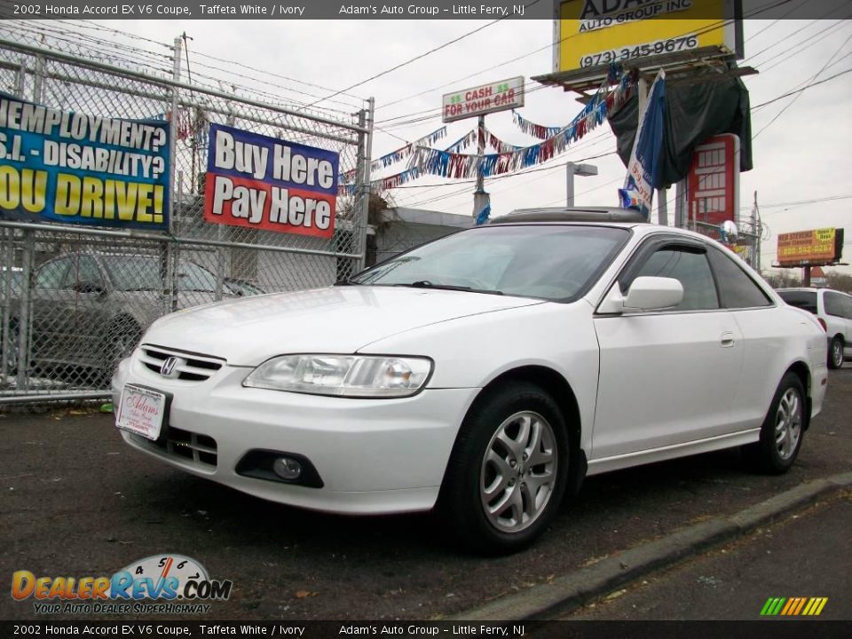 2002 Honda Accord EX V6 Coupe Taffeta White / Ivory Photo #2