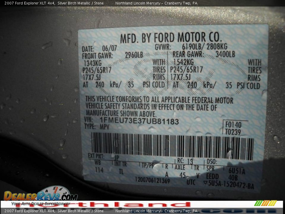 2007 Ford Explorer XLT 4x4 Silver Birch Metallic / Stone Photo #9