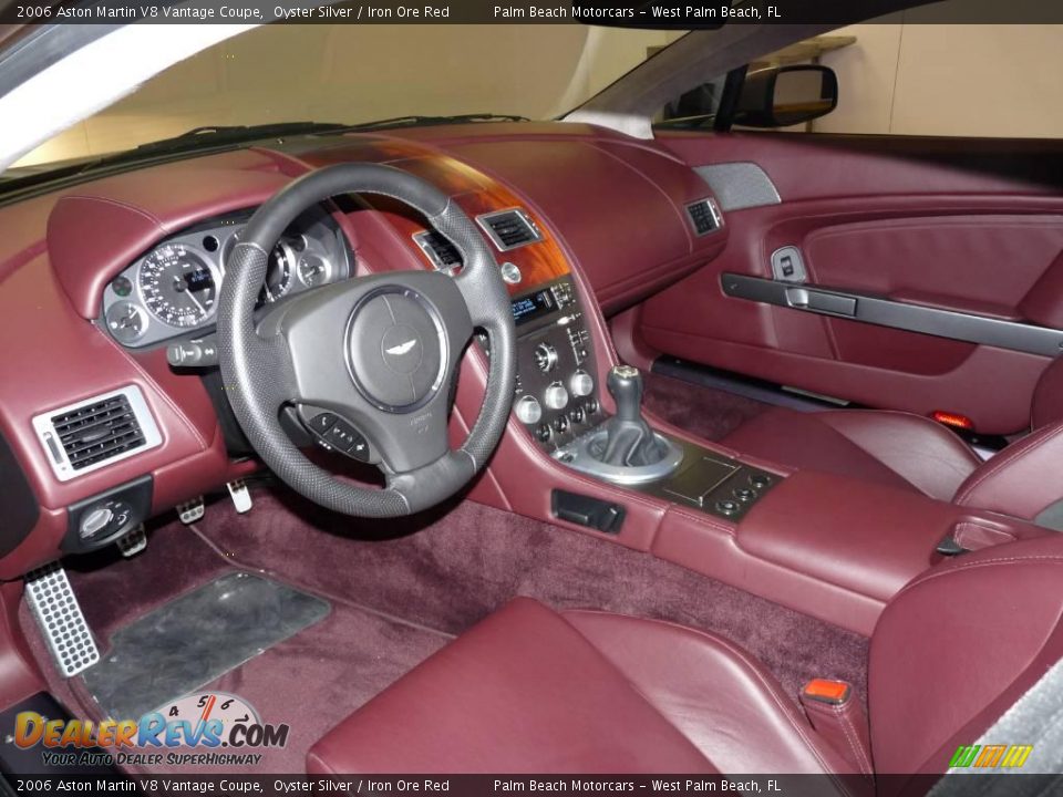 2006 Aston Martin V8 Vantage Coupe Oyster Silver / Iron Ore Red Photo #14
