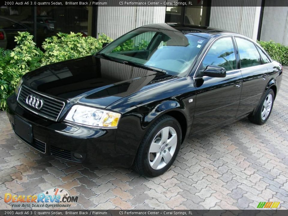 2003 Audi A6 3.0 quattro Sedan Brilliant Black / Platinum Photo #1