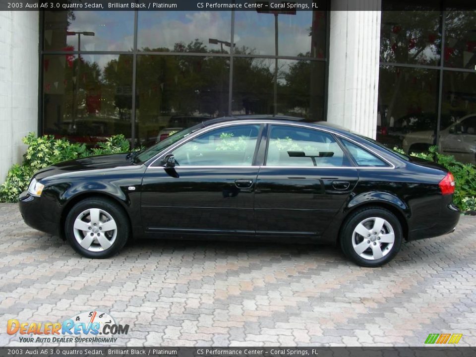 2003 Audi A6 3.0 quattro Sedan Brilliant Black / Platinum Photo #2