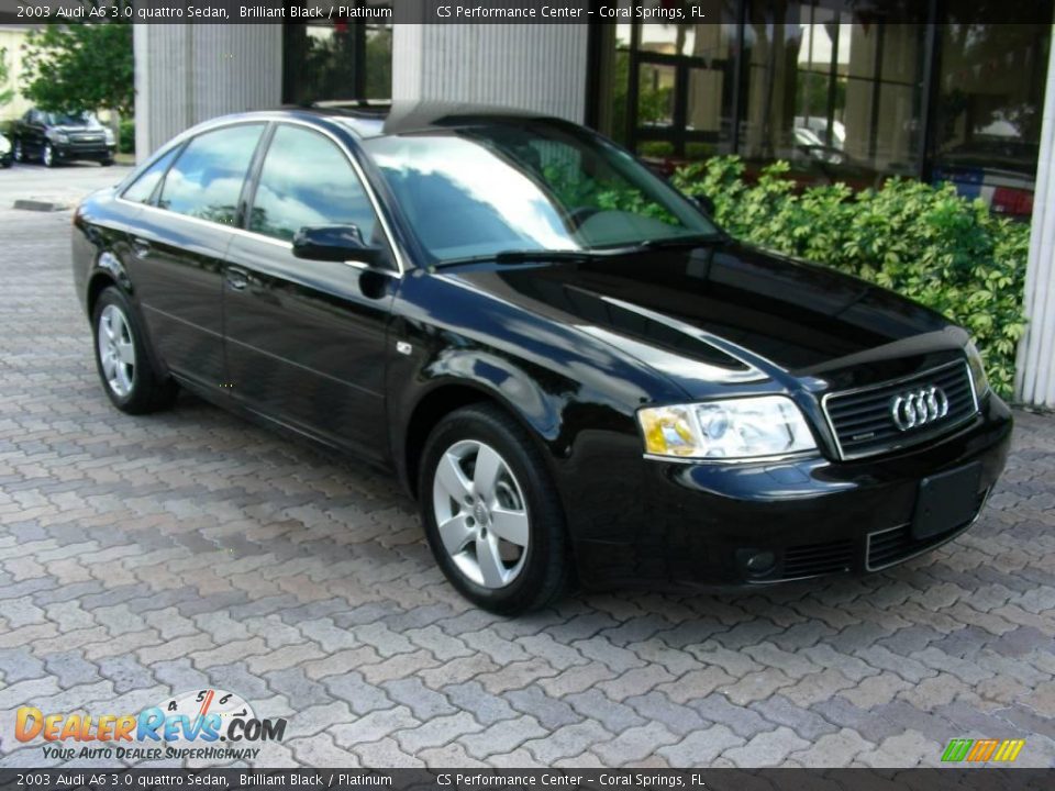 2003 Audi A6 3.0 quattro Sedan Brilliant Black / Platinum Photo #3