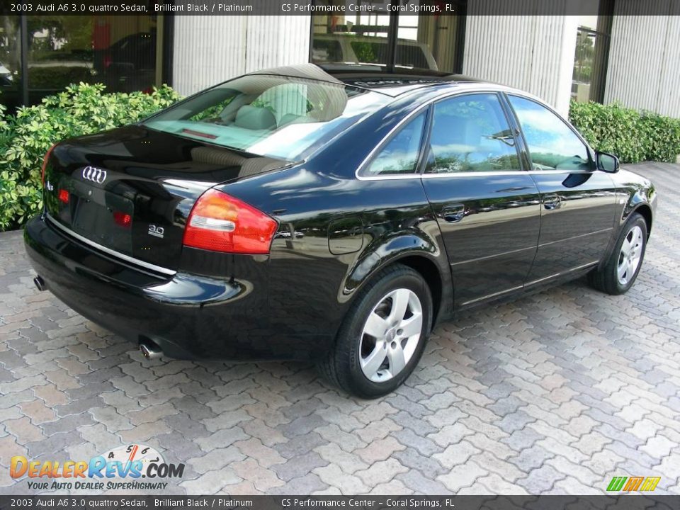 2003 Audi A6 3.0 quattro Sedan Brilliant Black / Platinum Photo #6