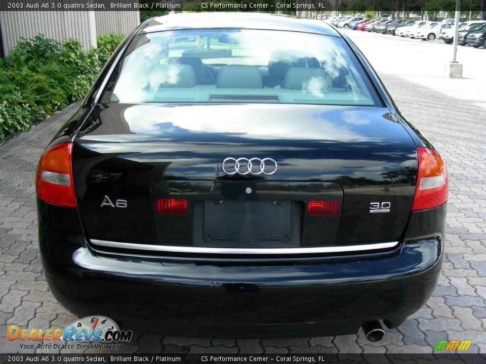 2003 Audi A6 3.0 quattro Sedan Brilliant Black / Platinum Photo #7