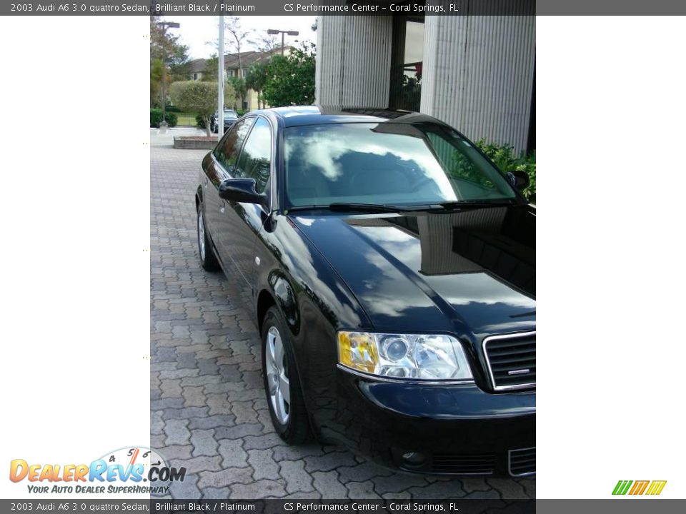 2003 Audi A6 3.0 quattro Sedan Brilliant Black / Platinum Photo #10