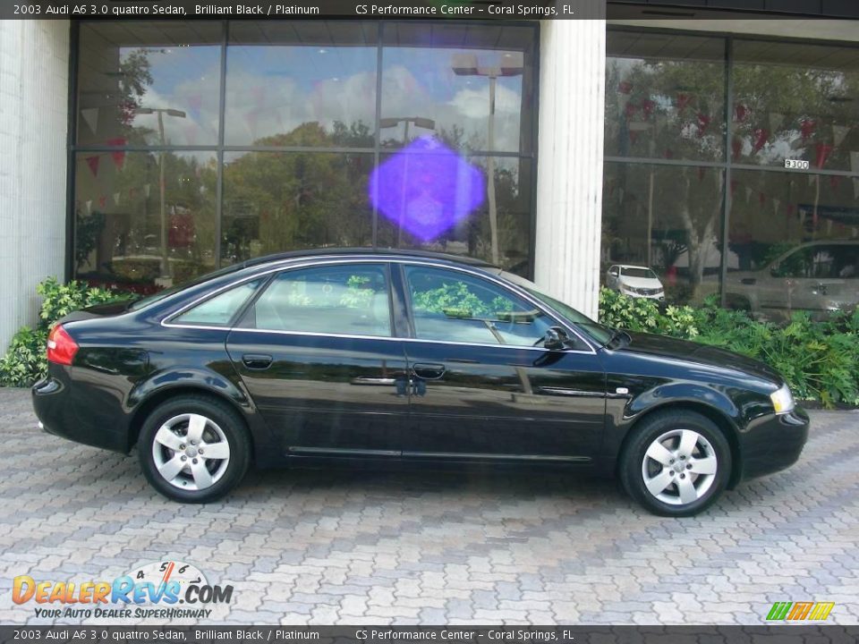 2003 Audi A6 3.0 quattro Sedan Brilliant Black / Platinum Photo #12