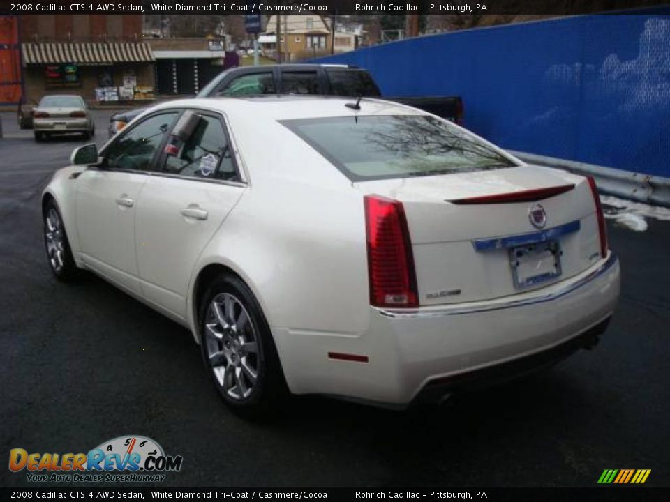 2008 Cadillac CTS 4 AWD Sedan White Diamond Tri-Coat / Cashmere/Cocoa Photo #3