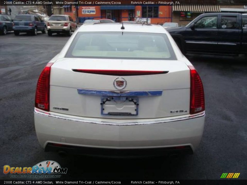 2008 Cadillac CTS 4 AWD Sedan White Diamond Tri-Coat / Cashmere/Cocoa Photo #4