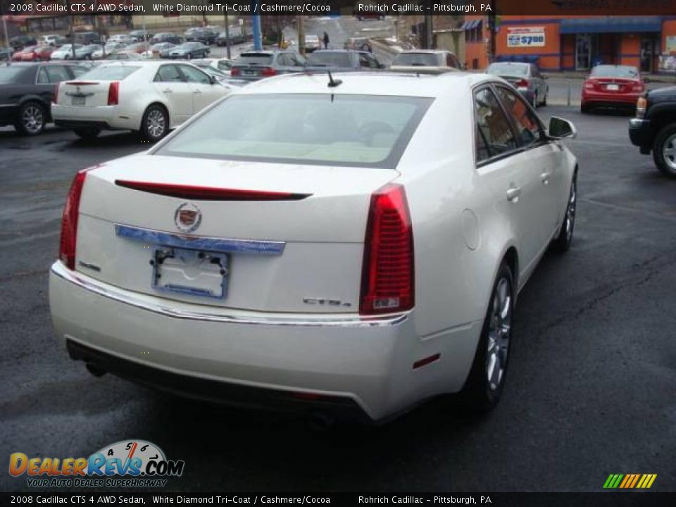 2008 Cadillac CTS 4 AWD Sedan White Diamond Tri-Coat / Cashmere/Cocoa Photo #5