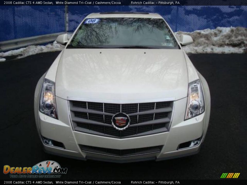 2008 Cadillac CTS 4 AWD Sedan White Diamond Tri-Coat / Cashmere/Cocoa Photo #7