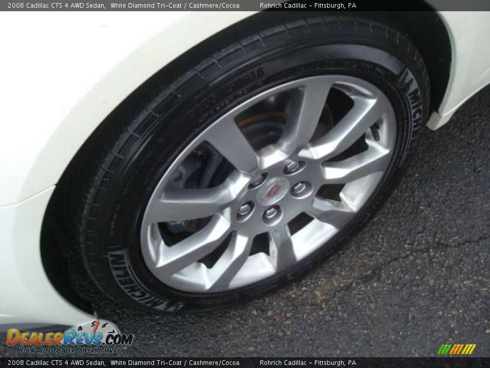 2008 Cadillac CTS 4 AWD Sedan White Diamond Tri-Coat / Cashmere/Cocoa Photo #9