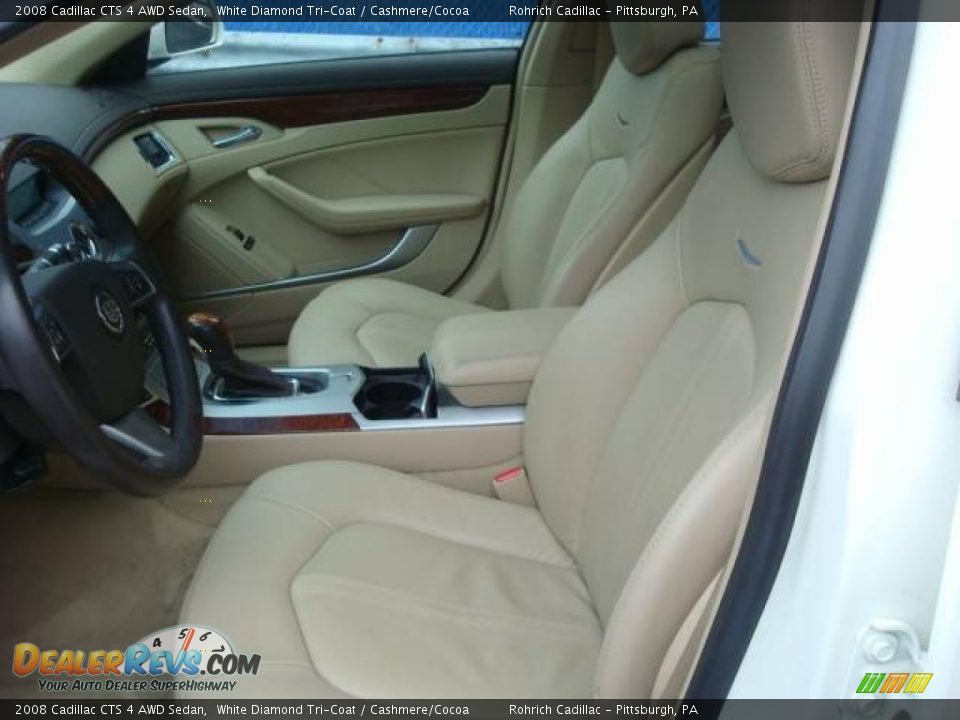2008 Cadillac CTS 4 AWD Sedan White Diamond Tri-Coat / Cashmere/Cocoa Photo #10