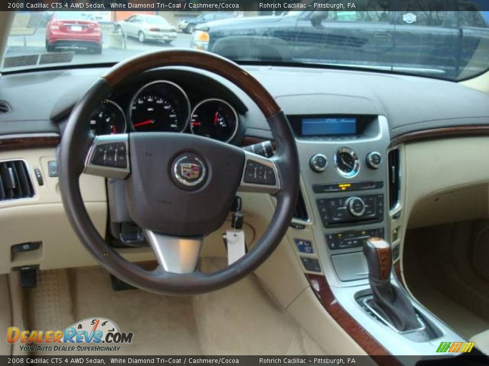 2008 Cadillac CTS 4 AWD Sedan White Diamond Tri-Coat / Cashmere/Cocoa Photo #12