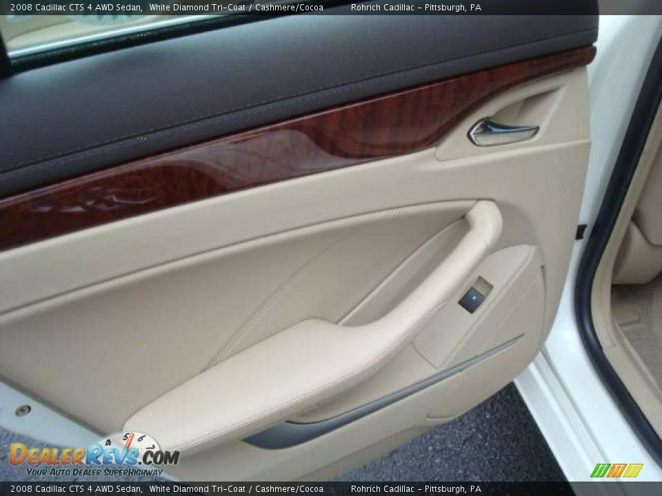 2008 Cadillac CTS 4 AWD Sedan White Diamond Tri-Coat / Cashmere/Cocoa Photo #13