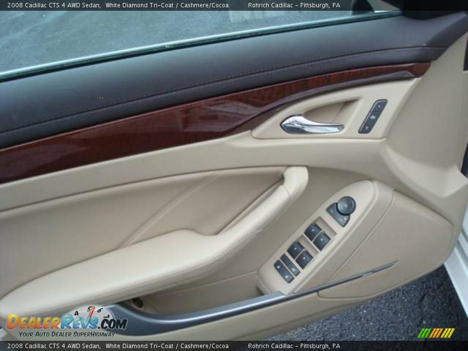 2008 Cadillac CTS 4 AWD Sedan White Diamond Tri-Coat / Cashmere/Cocoa Photo #14