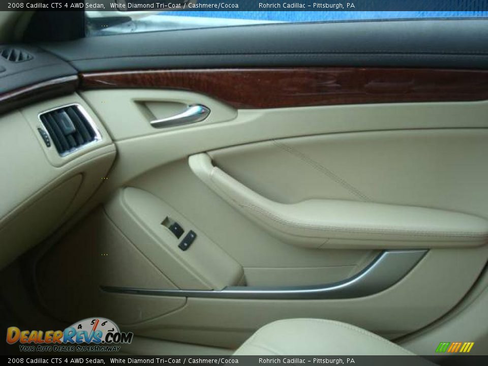 2008 Cadillac CTS 4 AWD Sedan White Diamond Tri-Coat / Cashmere/Cocoa Photo #17