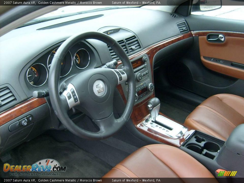 2007 Saturn Aura XR Golden Cashmere Metallic / Morocco Brown Photo #11
