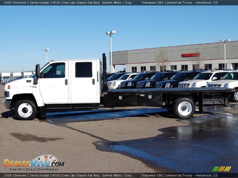 2006 Chevrolet C Series Kodiak C4500 Crew Cab Chassis Flat Bed Summit White / Gray Photo #5