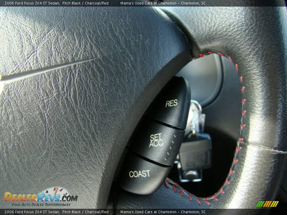 2006 Ford Focus ZX4 ST Sedan Pitch Black / Charcoal/Red Photo #22