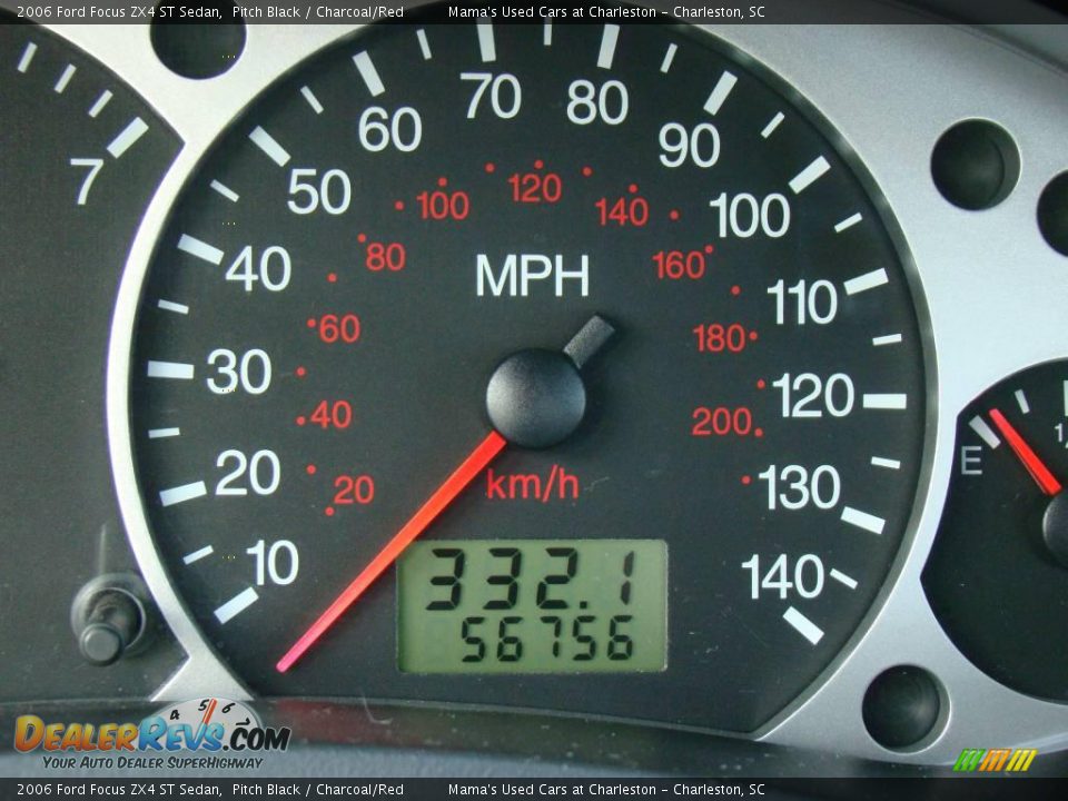 2006 Ford Focus ZX4 ST Sedan Pitch Black / Charcoal/Red Photo #27