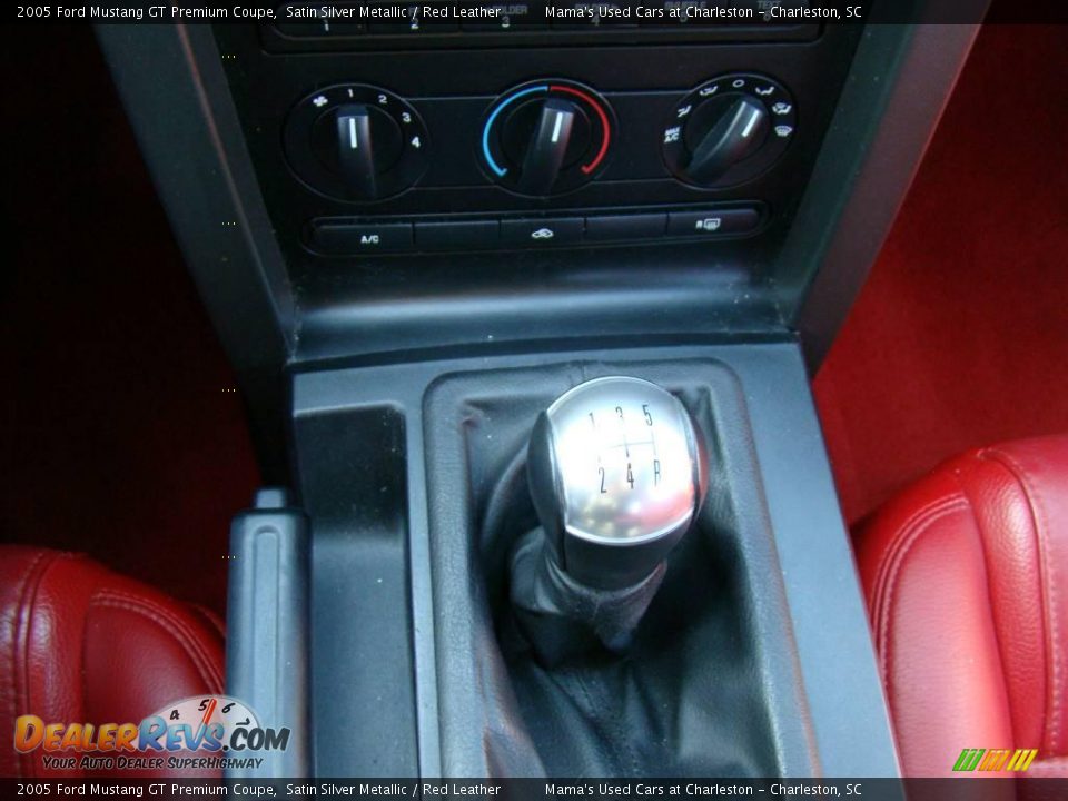 2005 Ford Mustang GT Premium Coupe Satin Silver Metallic / Red Leather Photo #17