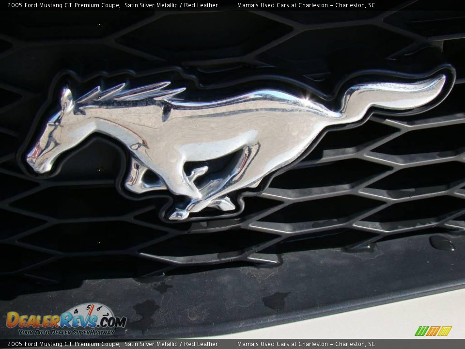 2005 Ford Mustang GT Premium Coupe Satin Silver Metallic / Red Leather Photo #29