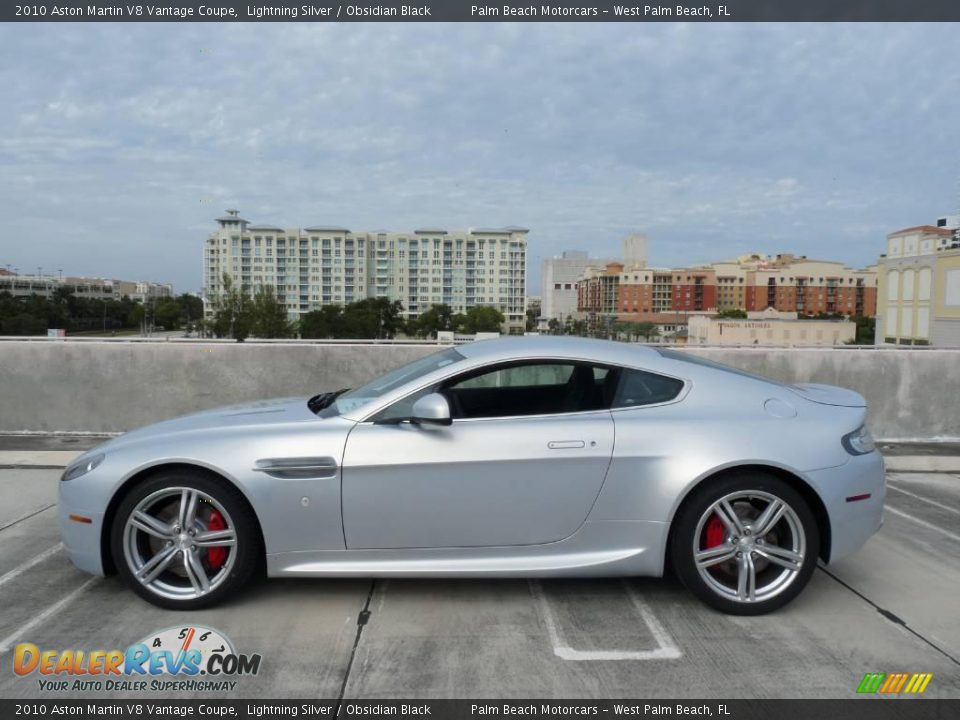 2010 Aston Martin V8 Vantage Coupe Lightning Silver / Obsidian Black Photo #3