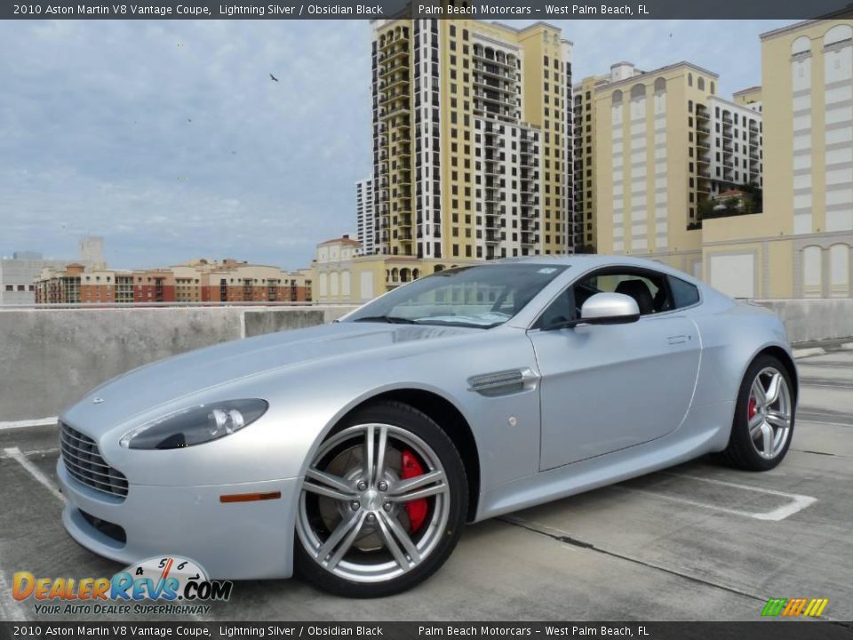 2010 Aston Martin V8 Vantage Coupe Lightning Silver / Obsidian Black Photo #8