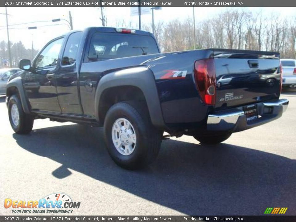 2007 Chevrolet Colorado LT Z71 Extended Cab 4x4 Imperial Blue Metallic / Medium Pewter Photo #4