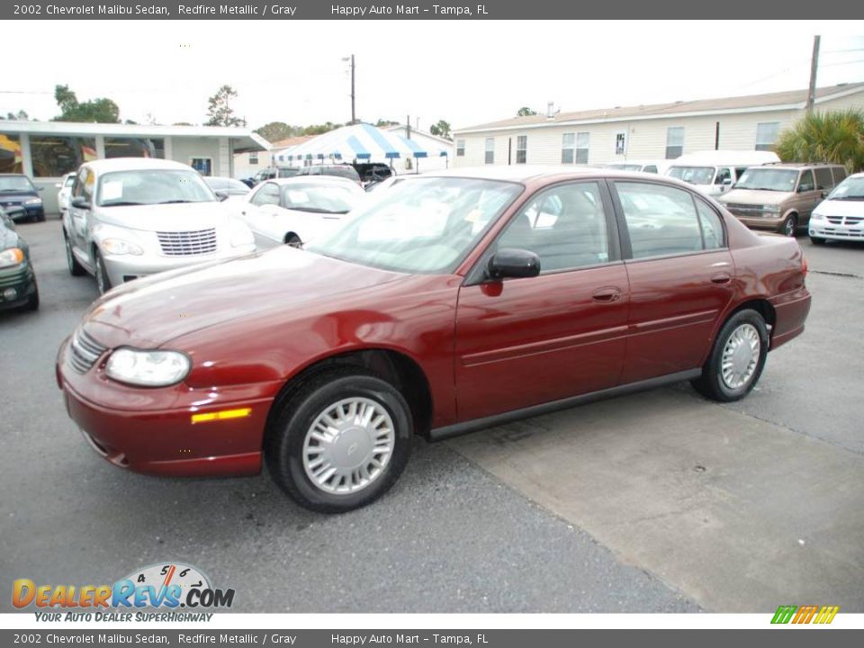 2002 Chevrolet Malibu Sedan Redfire Metallic / Gray Photo #1