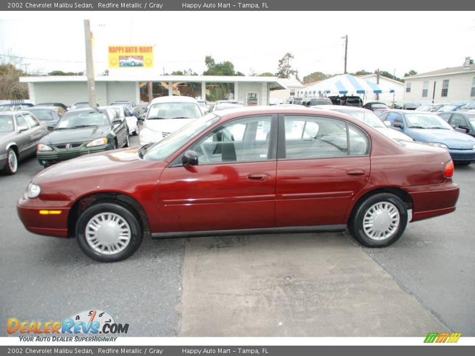 2002 Chevrolet Malibu Sedan Redfire Metallic / Gray Photo #3