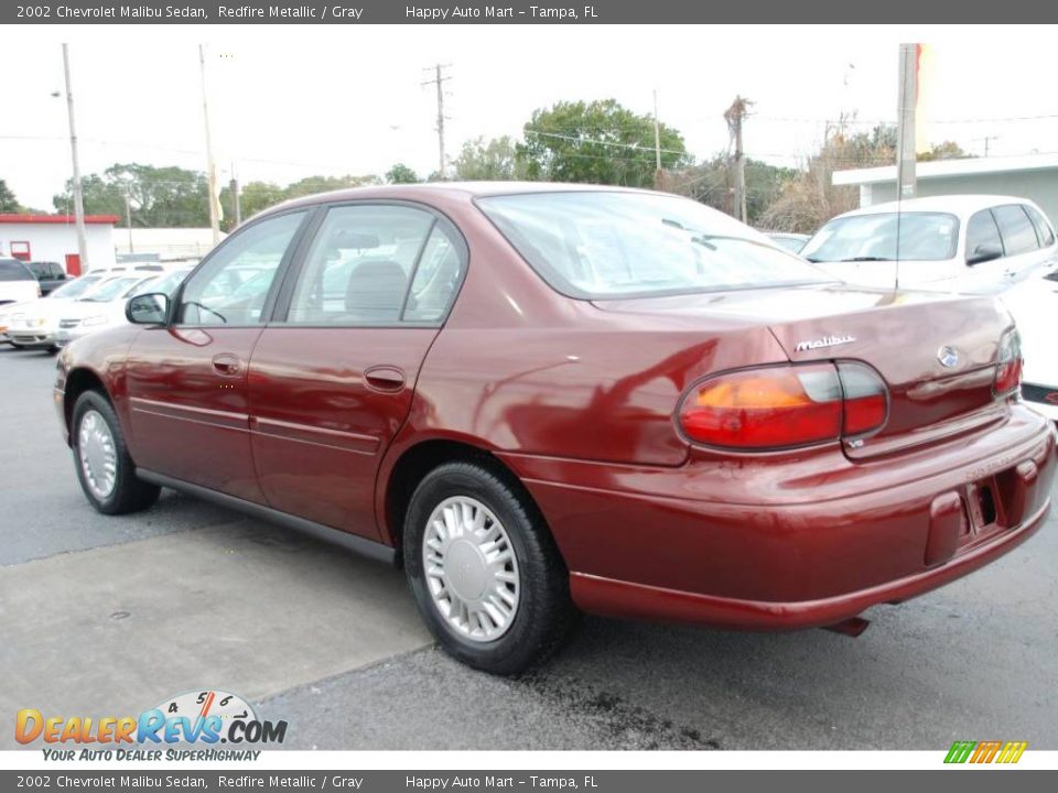 2002 Chevrolet Malibu Sedan Redfire Metallic / Gray Photo #4