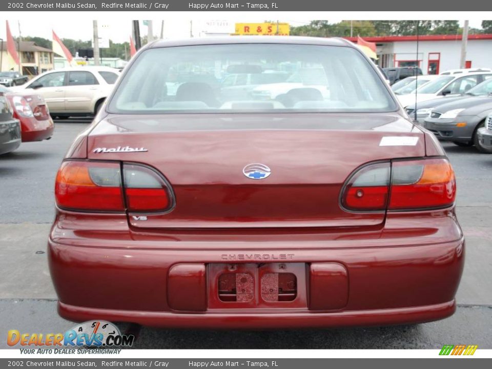 2002 Chevrolet Malibu Sedan Redfire Metallic / Gray Photo #5