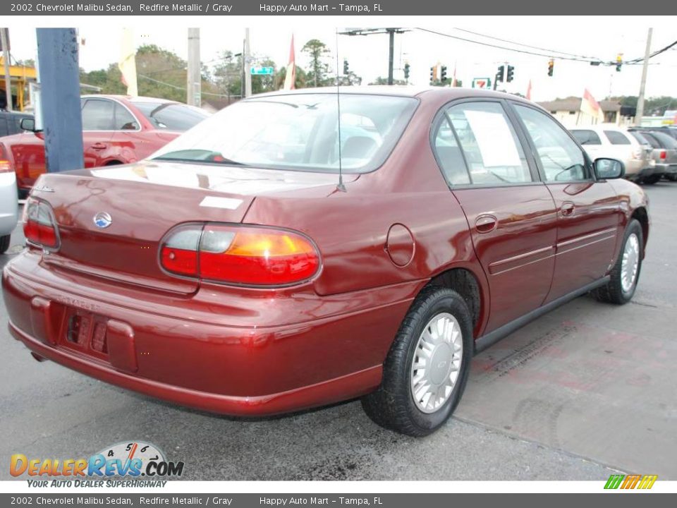 2002 Chevrolet Malibu Sedan Redfire Metallic / Gray Photo #6