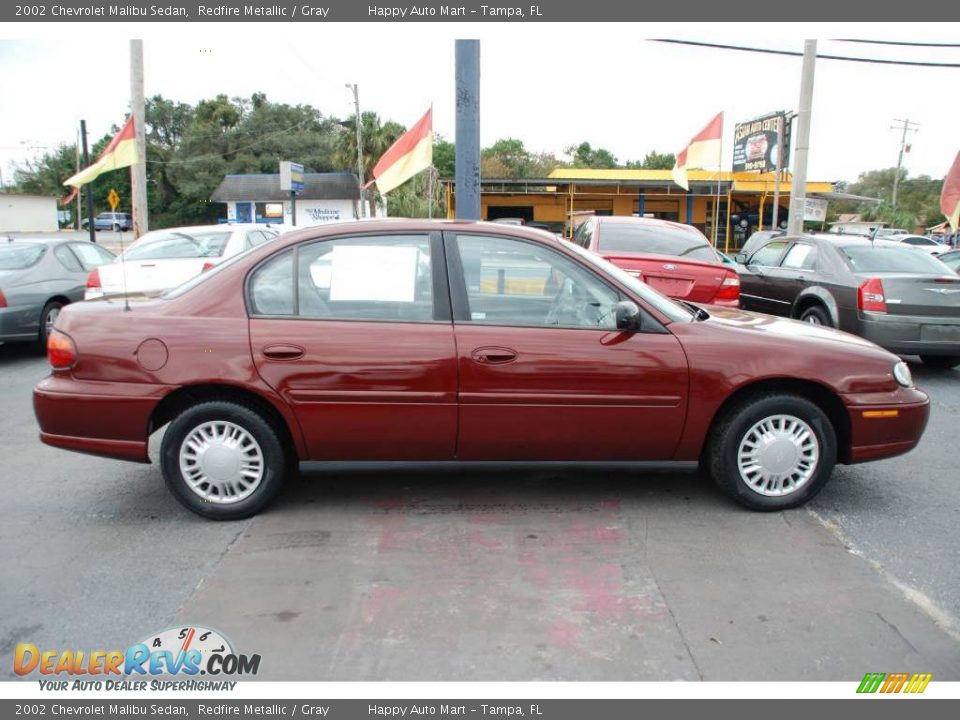2002 Chevrolet Malibu Sedan Redfire Metallic / Gray Photo #7